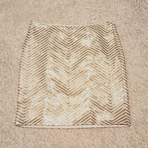 Banana Republic Sequin Chevron Mini Skirt 4P